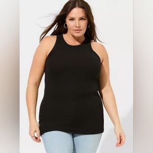 Torrid Black Ribbed Tank Top Size 6